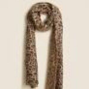 NWT J. Crew Brushed Cashmere Scarf in leopard print, sold out online